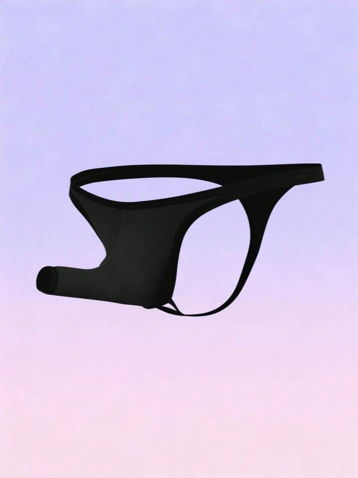 Men's Solid Color Elephant Pattern Thong Underwear